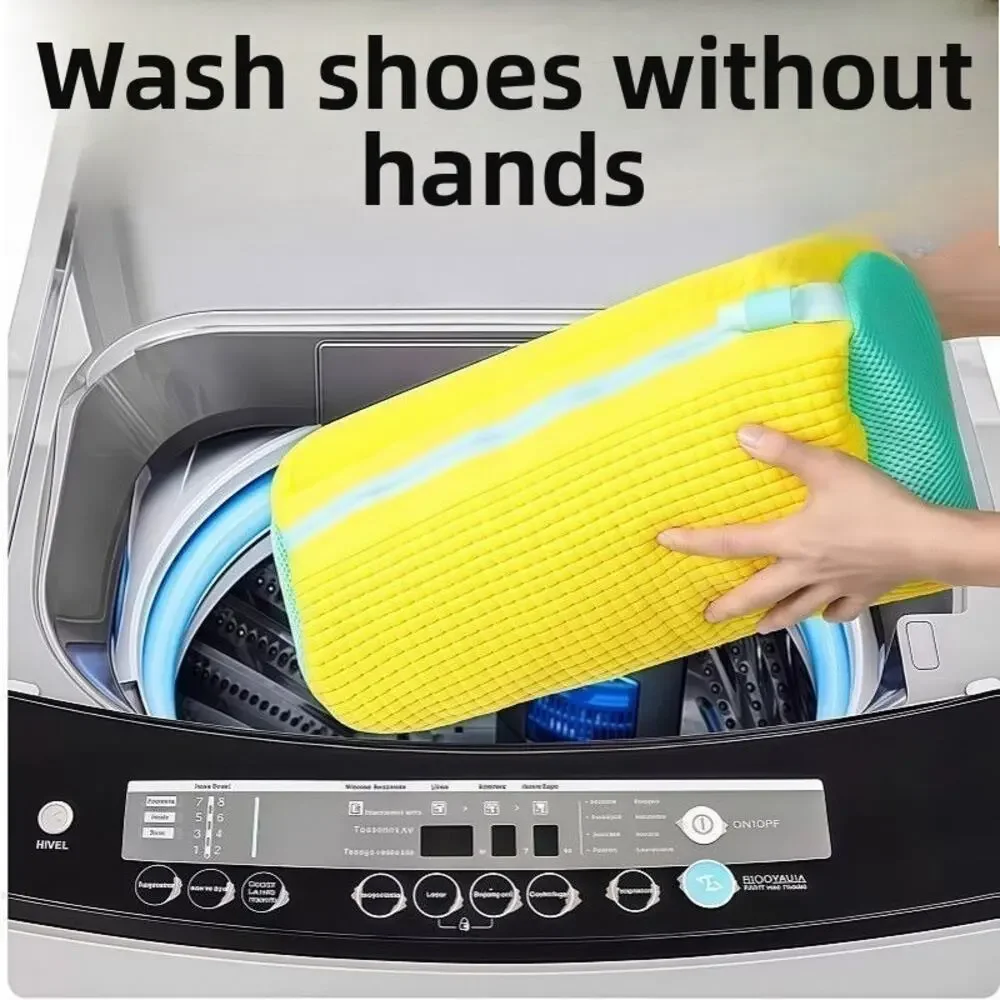 2‑Pack Chenille Shoe Washing Bag, Reusable Laundry Protector for Washing Machine